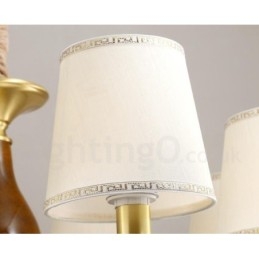 8 Light Retro Rustic Luxury Brass Pendant Lamp Chandelier with Glass Shade