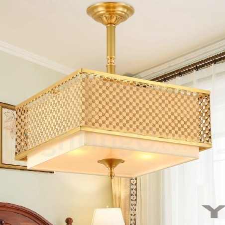 4 Light Retro Rustic Luxury Brass Pendant Lamp Chandelier with Fabric Shade 4 Light Retro Rustic Luxury Brass Pendant Lamp Chandelier with Fabric Shade