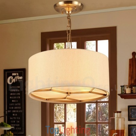4 Light Retro Rustic Luxury Brass Pendant Lamp Chandelier with Fabric Shade 4 Light Retro Rustic Luxury Brass Pendant Lamp Chandelier with Fabric Shade