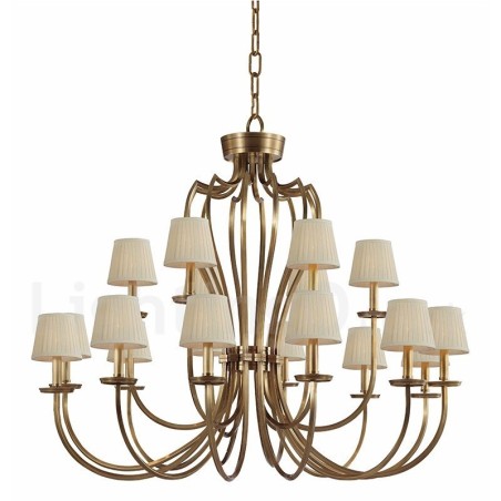 18 Light Retro Rustic Luxury Brass Pendant Lamp Chandelier with Fabric Shade 18 Light Retro Rustic Luxury Brass Pendant Lamp Chandelier with Fabric Shade