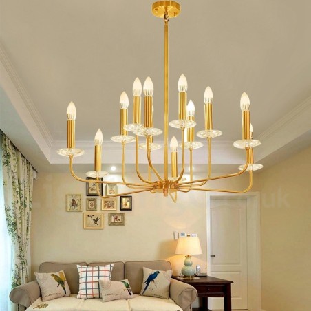12 Light Retro Rustic Luxury Brass Pendant Lamp Chandelier 12 Light Retro Rustic Luxury Brass Pendant Lamp Chandelier