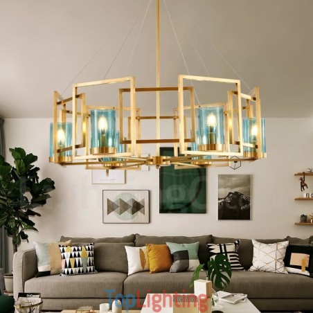 6 Light Retro Rustic Luxury Brass Pendant Lamp Chandelier with Glass Shade 6 Light Retro Rustic Luxury Brass Pendant Lamp Chandelier with Glass Shade