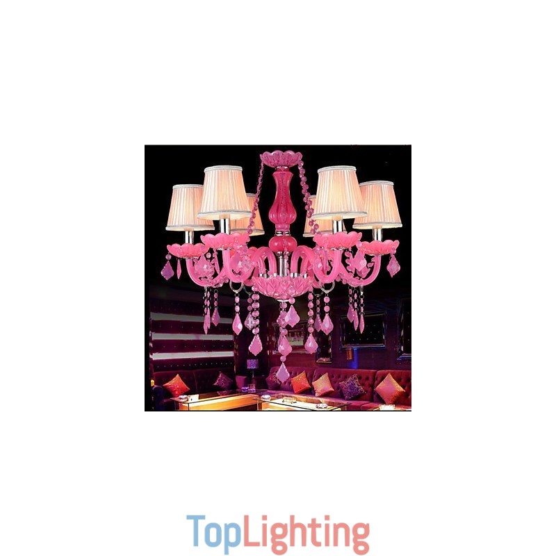 Coffee lamp Project Light Candle Crystal Hanging Lamp Pink A