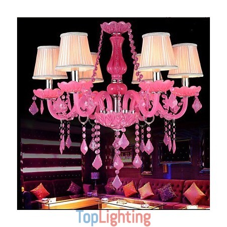 Coffee lamp Project Light Candle Crystal Hanging Lamp Pink A Coffee lamp Project Light Candle Crystal Hanging Lamp Pink A
