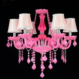 Coffee lamp Project Light Candle Crystal Hanging Lamp Pink A