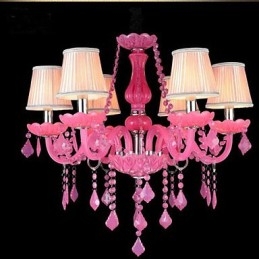 Coffee lamp Project Light Candle Crystal Hanging Lamp Pink A