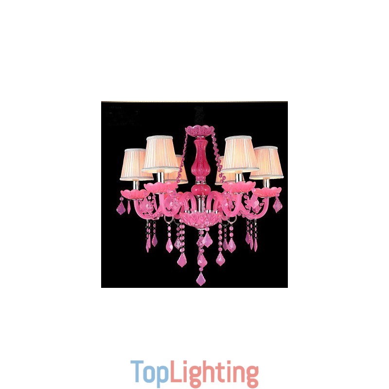 Coffee lamp Project Light Candle Crystal Hanging Lamp Pink A