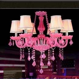 Coffee lamp Project Light Candle Crystal Hanging Lamp Pink A