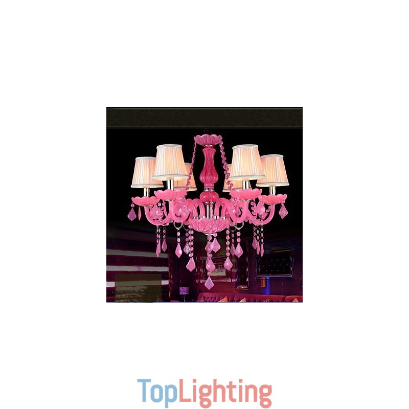 Coffee lamp Project Light Candle Crystal Hanging Lamp Pink A