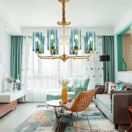 8 Light Retro Rustic Luxury Brass Pendant Lamp Chandelier with Glass Shade 8 Light Retro Rustic Luxury Brass Pendant Lamp Chandelier with Glass Shade