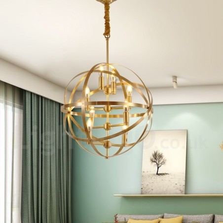 8 Light Retro Rustic Luxury Brass Pendant Lamp Chandelier 8 Light Retro Rustic Luxury Brass Pendant Lamp Chandelier