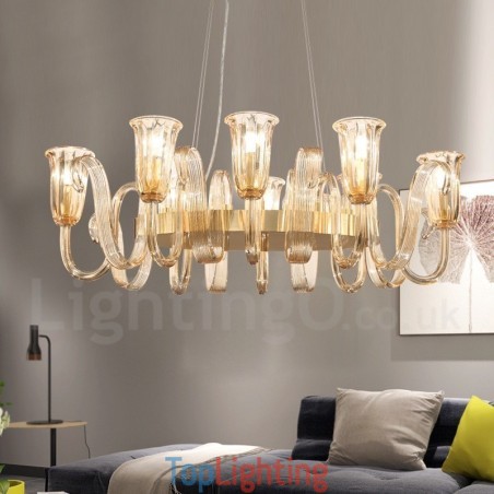8 Light Retro Rustic Luxury Aluminum alloy Pendant Lamp Chandelier with Glass Shade 8 Light Retro Rustic Luxury Aluminum alloy Pendant Lamp Chandelier with Glass Shade