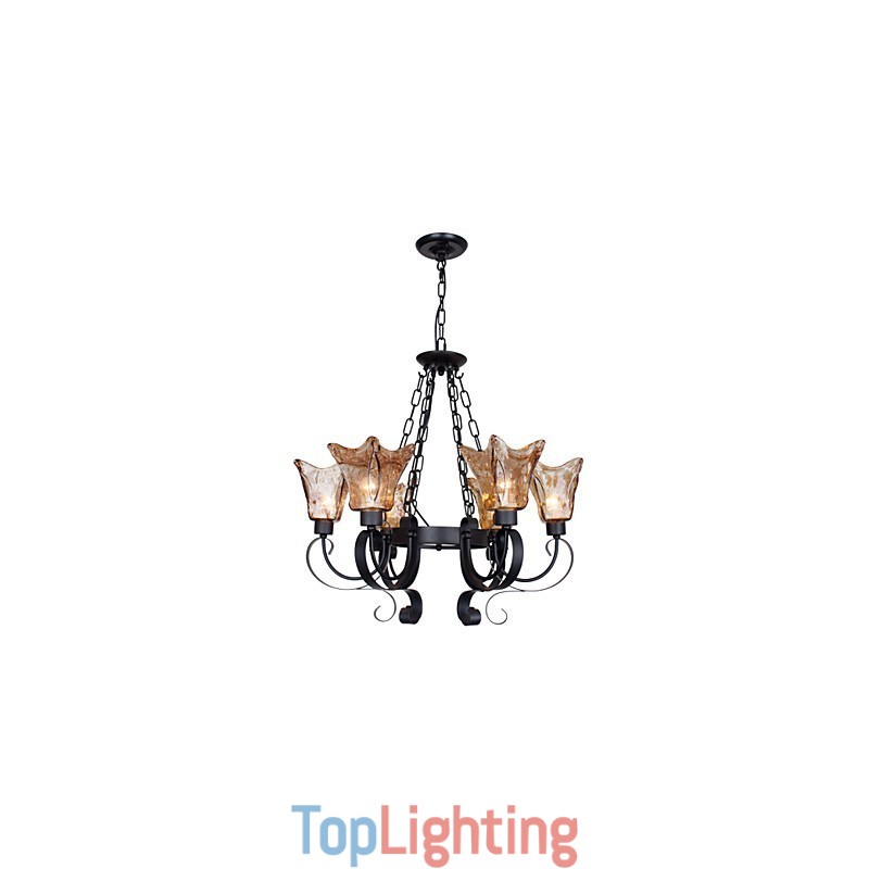 Chandelier 6 Lights Glass Traditional Classic Vintage