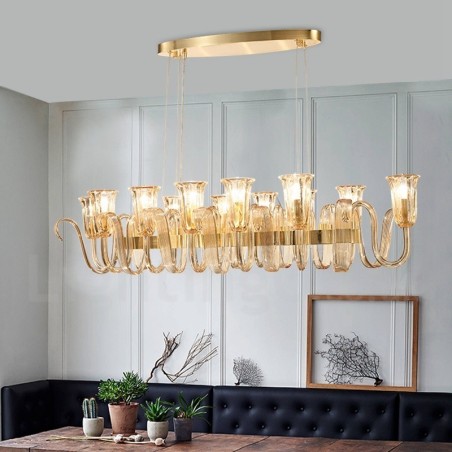 12 Light Retro Rustic Luxury Aluminum alloy Pendant Lamp Chandelier with Glass Shade 12 Light Retro Rustic Luxury Aluminum alloy Pendant Lamp Chandelier with Glass Shade