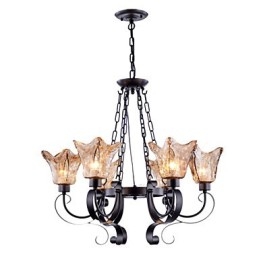 Chandelier 6 Lights Glass Traditional Classic Vintage