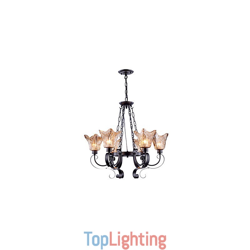 Chandelier 6 Lights Glass Traditional Classic Vintage