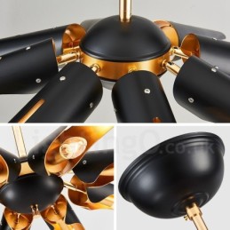 5 Light Retro Rustic Luxury Aluminum alloy Pendant Lamp Chandelier with Aluminum alloy Shade