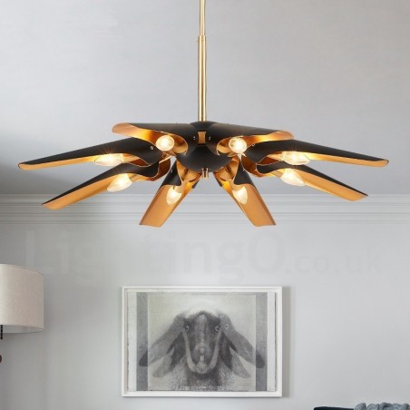 8 Light Retro Rustic Luxury Aluminum alloy Pendant Lamp Chandelier with Aluminum alloy Shade 8 Light Retro Rustic Luxury Aluminum alloy Pendant Lamp Chandelier with Aluminum alloy Shade