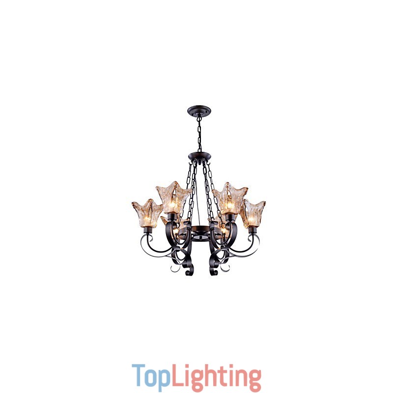 Chandelier 6 Lights Glass Traditional Classic Vintage