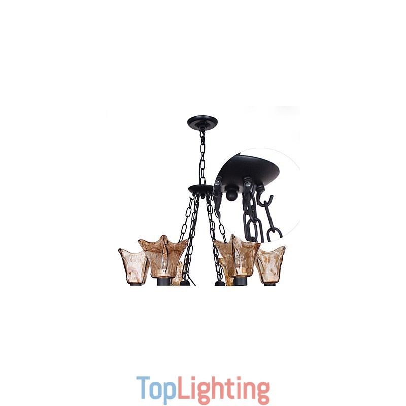 Chandelier 6 Lights Glass Traditional Classic Vintage
