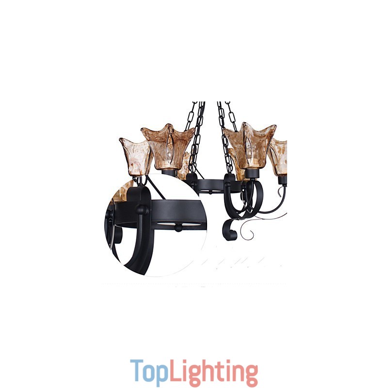 Chandelier 6 Lights Glass Traditional Classic Vintage