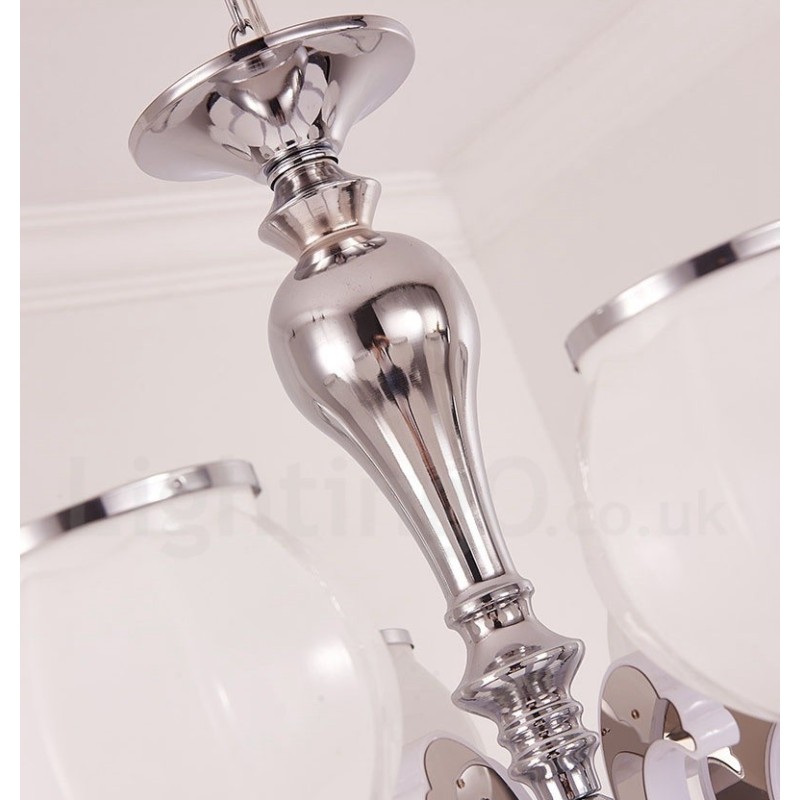 6 Light Modern Contemporary Luxury Pendant Lamp Chandelier with Glass Shade