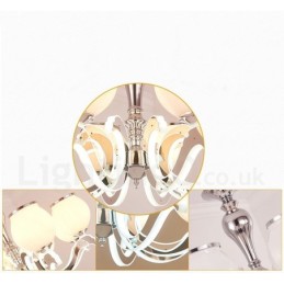 6 Light Modern Contemporary Luxury Pendant Lamp Chandelier with Glass Shade