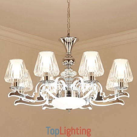 Retro Rustic Luxury Crystal Pendant Lamp Chandelier with Glass Shade Retro Rustic Luxury Crystal Pendant Lamp Chandelier with Glass Shade