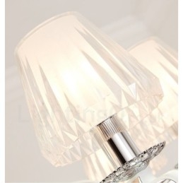 Retro Rustic Luxury Crystal Pendant Lamp Chandelier with Glass Shade