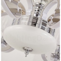Retro Rustic Luxury Crystal Pendant Lamp Chandelier with Glass Shade