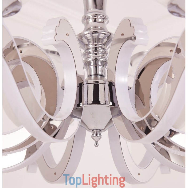 8 Light Modern Contemporary Luxury Pendant Lamp Chandelier with Glass Shade