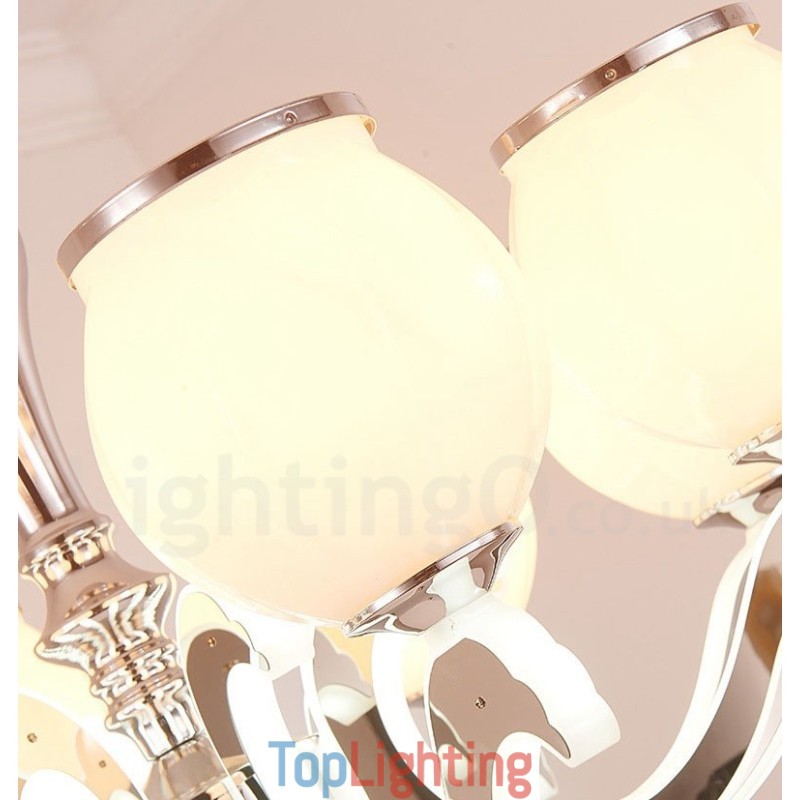 8 Light Modern Contemporary Luxury Pendant Lamp Chandelier with Glass Shade