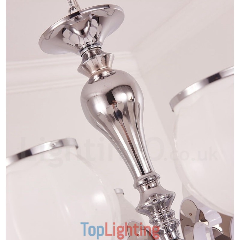8 Light Modern Contemporary Luxury Pendant Lamp Chandelier with Glass Shade
