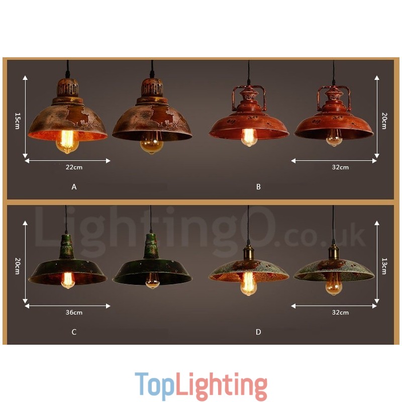 1 Light Rustic Lodge Retro Vintage Pendant Light Loft