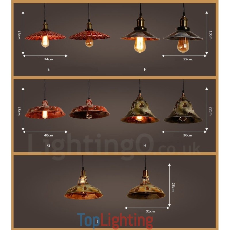 1 Light Rustic Lodge Retro Vintage Pendant Light Loft