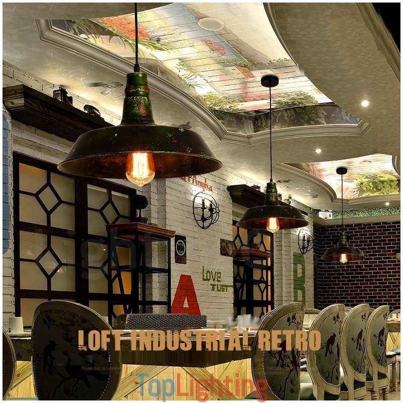 1 Light Rustic Lodge Retro Vintage Pendant Light Loft