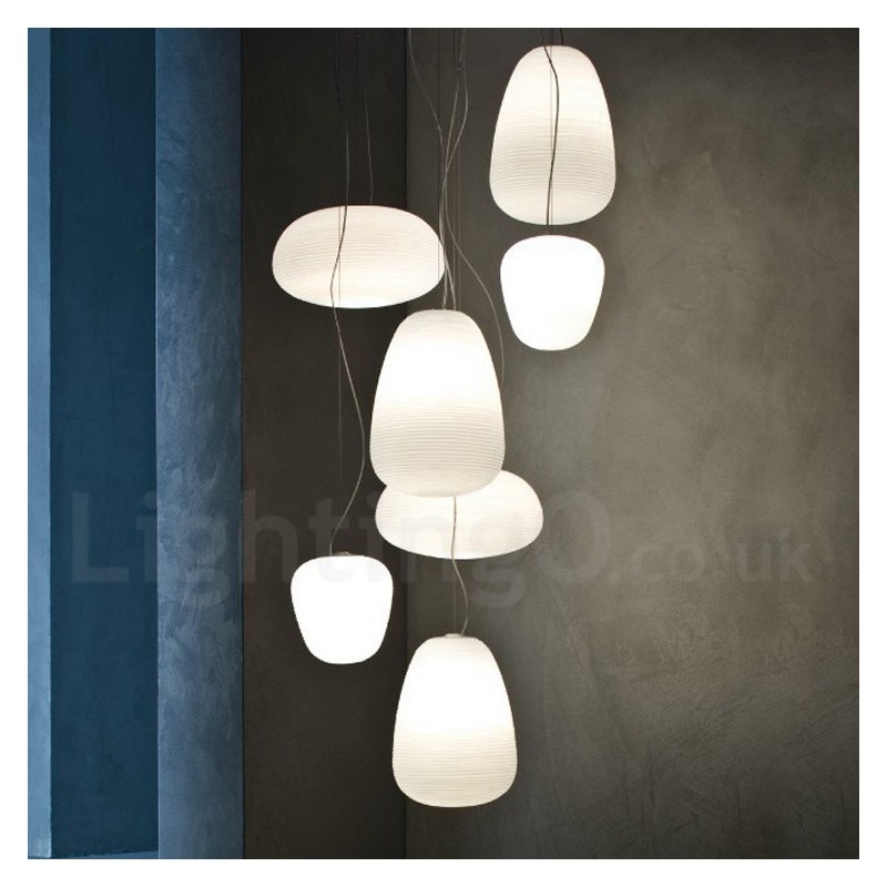 1 Light Modern Contemporary Pendant Light Ceiling Lamp with Glass Shade