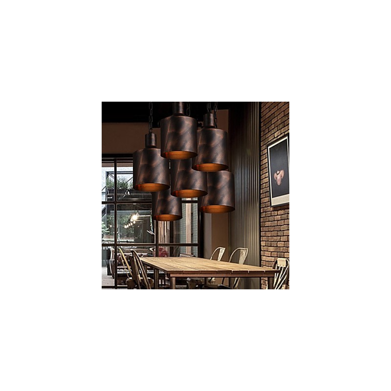 Chandelier Rustic Lodge Drum Metal Pendant Light