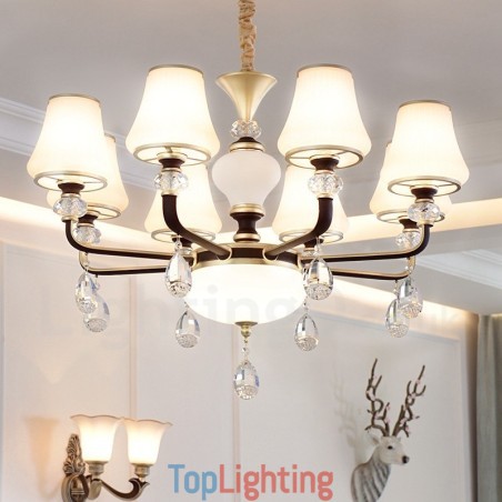 Modern Contemporary Retro Luxury Crystal Pendant Lamp Chandelier with Glass Shade Modern Contemporary Retro Luxury Crystal Pendant Lamp Chandelier with Glass Shade