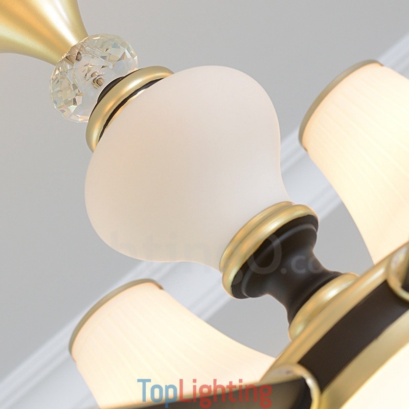 Modern Contemporary Retro Luxury Crystal Pendant Lamp Chandelier with Glass Shade