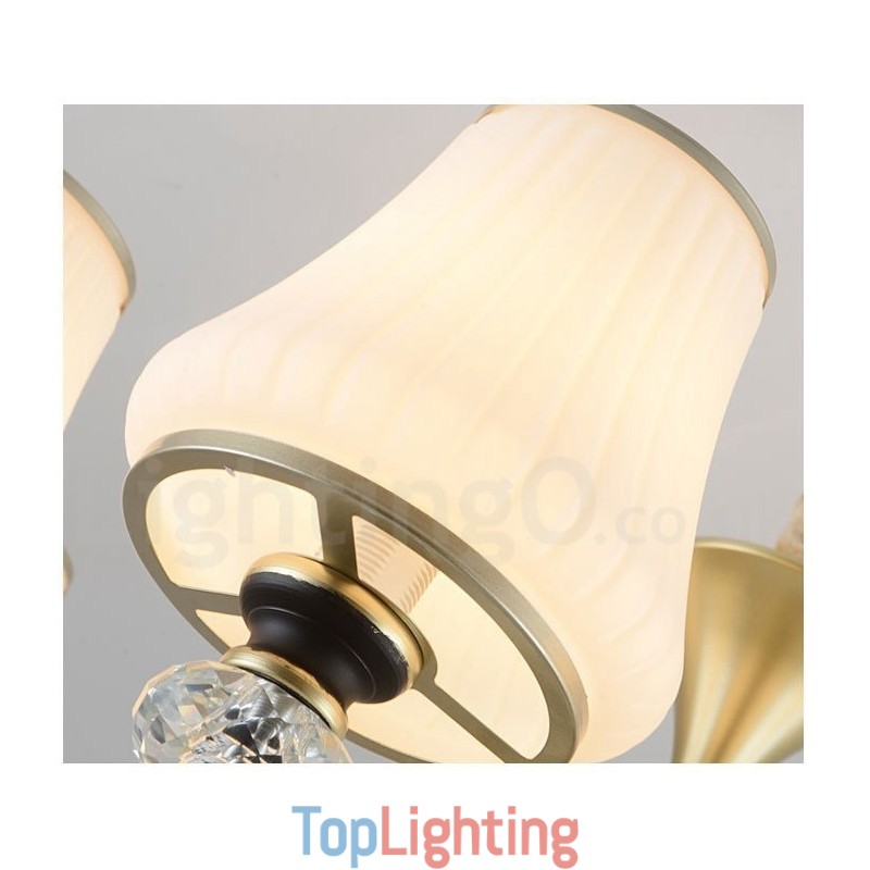 Modern Contemporary Retro Luxury Crystal Pendant Lamp Chandelier with Glass Shade
