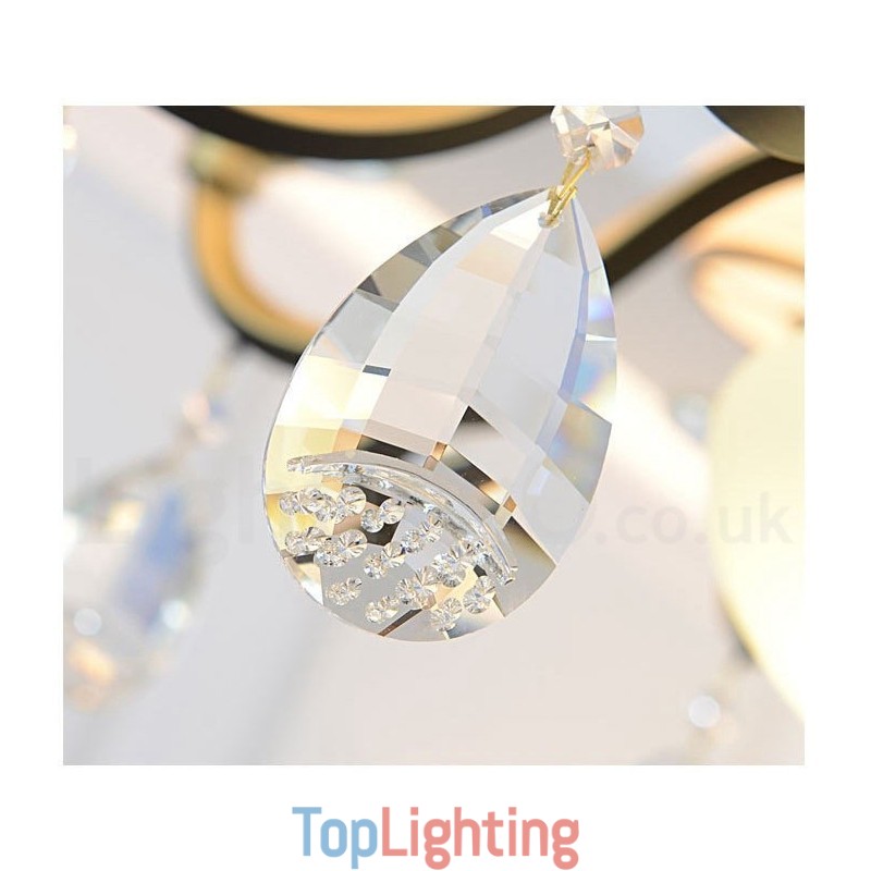 Modern Contemporary Retro Luxury Crystal Pendant Lamp Chandelier with Glass Shade