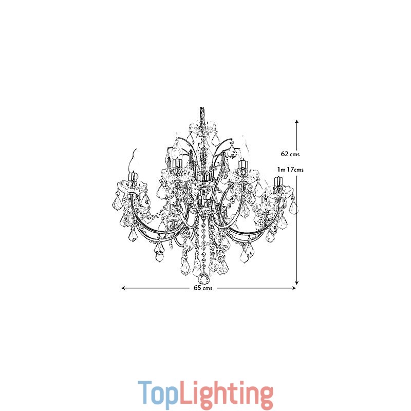 Elegant Crystal Chandelier with 8 Lights