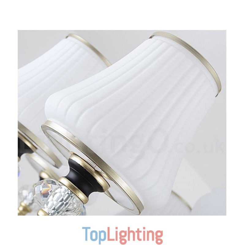 Modern Contemporary Retro Luxury Crystal Pendant Lamp Chandelier with Glass Shade