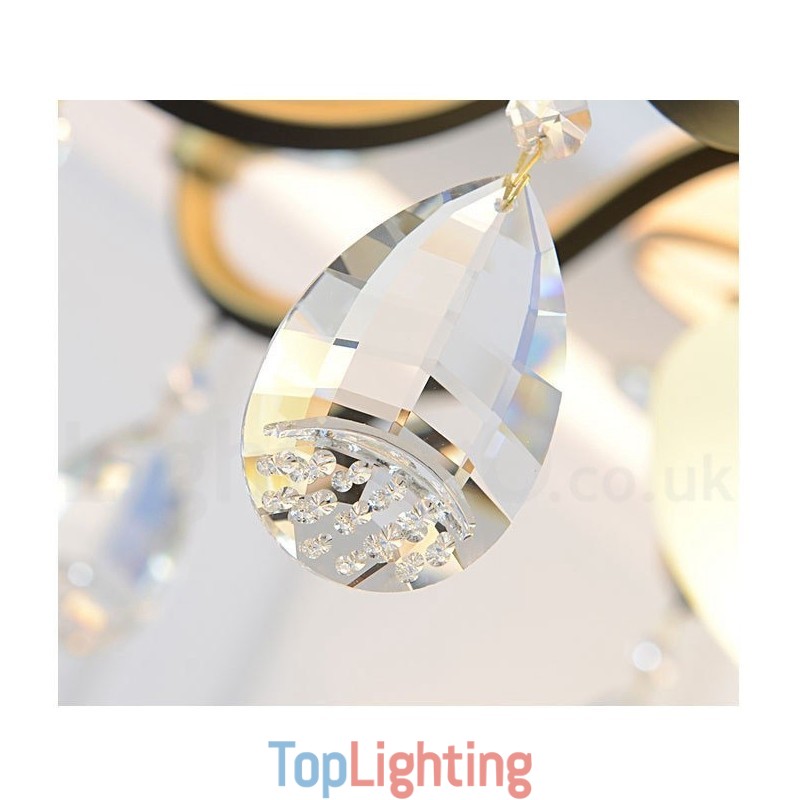Modern Contemporary Retro Luxury Crystal Pendant Lamp Chandelier with Glass Shade