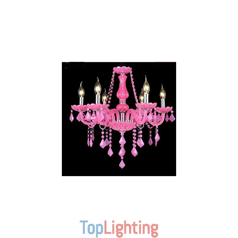 Coffee lamp Project Light Candle Crystal Hanging Lamp Pink