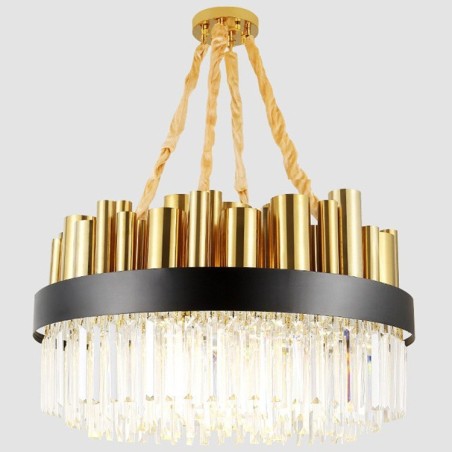 Modern Contemporary 16 Light Steel Pendant Light with Crystal Shade Modern Contemporary 16 Light Steel Pendant Light with Crystal Shade