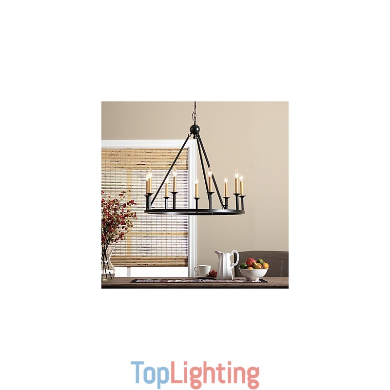 Country Mini Style Painting Metal Chandelier