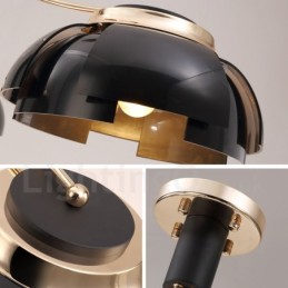 Modern Contemporary 3 Light Steel Chandelier with Acrylic Shade