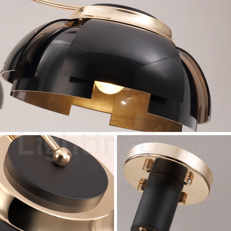 Modern Contemporary 3 Light Steel Chandelier with Acrylic Shade